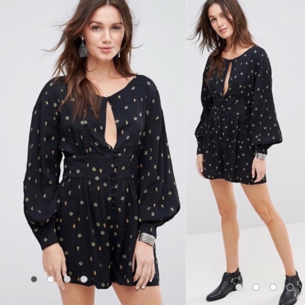 Free People Love Grows Keyhole Romper XS